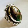 NATIVE AMERICAN STERLING SILVER TURQUOISE RING - STONE AS IS