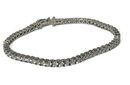 Sterling Silver White Stone Tennis Bracelet 7 1/4' Long