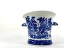 Asian Blue And White Scallop Handled Pottery - Illegible Makers Mark