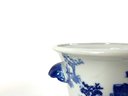 Asian Blue And White Scallop Handled Pottery - Illegible Makers Mark