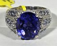 Sterling Silver Spinel And Tanzanite Ladies Ring Size 6