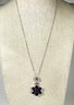 Sterling Silver Chain Necklace Pendant Having Amethyst Stones