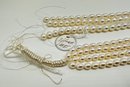 7 Strands Fresh Water Matched Oval Pearls, Longest Is 16 Inches