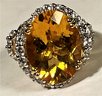Gorgeous Gold Over Sterling Silver Citrine And Spinel Ladies Cocktail Ring Size 6