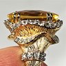 Gorgeous Gold Over Sterling Silver Citrine And Spinel Ladies Cocktail Ring Size 6