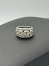 Impressive Judith Ripka Sterling Silver & CZ Multi Layered Ring