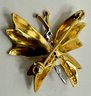 Rare Vintage Tiffany 18 Karat Gold & Diamond Butterfly Pin Brooch In Original Box, 1 Inch Tall