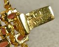 Fine Gold Over Sterling Silver Gemstone Garnet Wide Bracelet