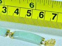 14K Gold Chinese Apple Jade Link Bracelet