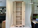 Freestanding 5 Shelf Cabinet With Floral Painted Doors