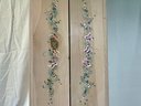 Freestanding 5 Shelf Cabinet With Floral Painted Doors