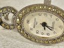 Sterling Silver Marcasite Bracelet Watch