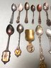 17 Silver Plate, Pewter, Brass, Copper Mini Spoons