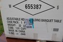 NOS Adjustable Height Padded Folding Table In Original Box
