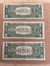 Beautiful Lot Of 3 1957 One Dollar Bill -Silver Certificate U.S. Note
