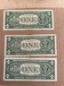 Beautiful Lot Of 3 1957 A One Dollar Bill -Silver Certificate U.S. Note