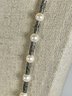 Fine Sterling Silver And Cultured Pearl Necklace 30' Long