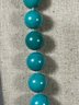 Very Fine Chinese Turquoise Beaded Knotted Necklace1