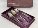 A Set Of 12 Vintage Rogers Sterling Silver Tablespoons, 'Wedding Bells' Pattern In Original Box