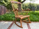 S. Bent & Bros Colonial Chairs Solid Maple Rocking Chair With Waterfall Edge Seat. Made In Gardner MA.