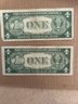 Beautiful Lot Of 2 1935 G One Dollar Bill -Silver Certificate U.S. Note