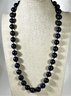 Superb Quality Genuine Lapis Stone Knotted Beaded Necklace Having Gold Clasp