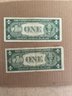Beautiful Lot Of 2 1935 F One Dollar Bill -Silver Certificate U.S. Note