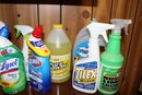 Large Lot Of Cleaning Products With Kaboom, Lysol, Scrubbing Bubbles, Tilex, Dawn, Orange Clean And More