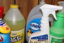 Large Lot Of Cleaning Products With Kaboom, Lysol, Scrubbing Bubbles, Tilex, Dawn, Orange Clean And More