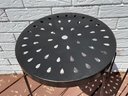 Set Of 4 Round Metal Outdoor Side Tables/plant Stands Each W/3 Hairpin Style Legs.