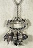 Sterling Silver Vintage Brazilian Charm Necklace With Parrots On 26' Long Sterling Chain