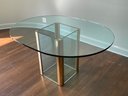 Glass And Brass Dining Table By Pace