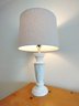 White Ceramic Table Lamp With Fabric Shade