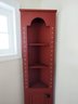 Country Primitive Style Painted Corner Shelf With Cabinet