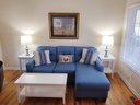 Raymour And Flanigan Blue Upholstered Chaise Sectional Sofa
