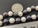 VINTAGE 14K GOLD BAROQUE WHITE AND TAHETIAN PEARL NECKLACE