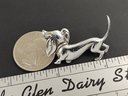 VINTAGE SILVER TONED MADE IN GERMAN WEANER DOG DACHSHUND PIN