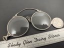 ANTIQUE VICTORIAN WHITE GOLD FILLED LORGNETTE SPECTACLES GLASSES PENDANT