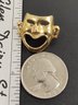 VINTAGE GOLD TONE THEATRE COMEDY MASK PIN