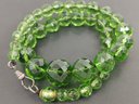 VINTAGE ART DECO STERLING SILVER FACETED CZECH GLASS BEADED CHOKER NECKLACE