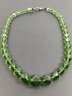 VINTAGE ART DECO STERLING SILVER FACETED CZECH GLASS BEADED CHOKER NECKLACE