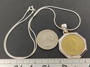 STERLING SILVER ITALIAN COIN NECKLACE