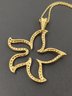 NICE GOLD OVER STERLING SILVER CZ STARFISH SHAPED PENDANT NECKLACE