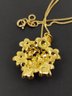 GOLD OVER STERLING SILVER FLOWER CLUSTER DIAMOND NECKLACE