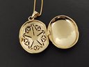 VERY NICE GOLD OVER STERLING SILVER DIAMOND LOCKET NECKLACE