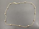 GOLD OVER STERLING SILVER BALL & PULL CHAIN LINK NECKLACE