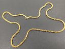 LONG GOLD OVER STERLING SILVER FANCY STYLE NECKLACE
