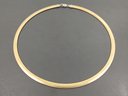 NICE TWO TONED REVERSIBLE GOLD OVER STERLING SILVER OMEGA LINK COLLAR NECKLACE