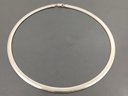 NICE TWO TONED REVERSIBLE GOLD OVER STERLING SILVER OMEGA LINK COLLAR NECKLACE