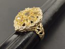 BEAUTIFUL GOLD OVER STERLING SILVER CITRINE RING